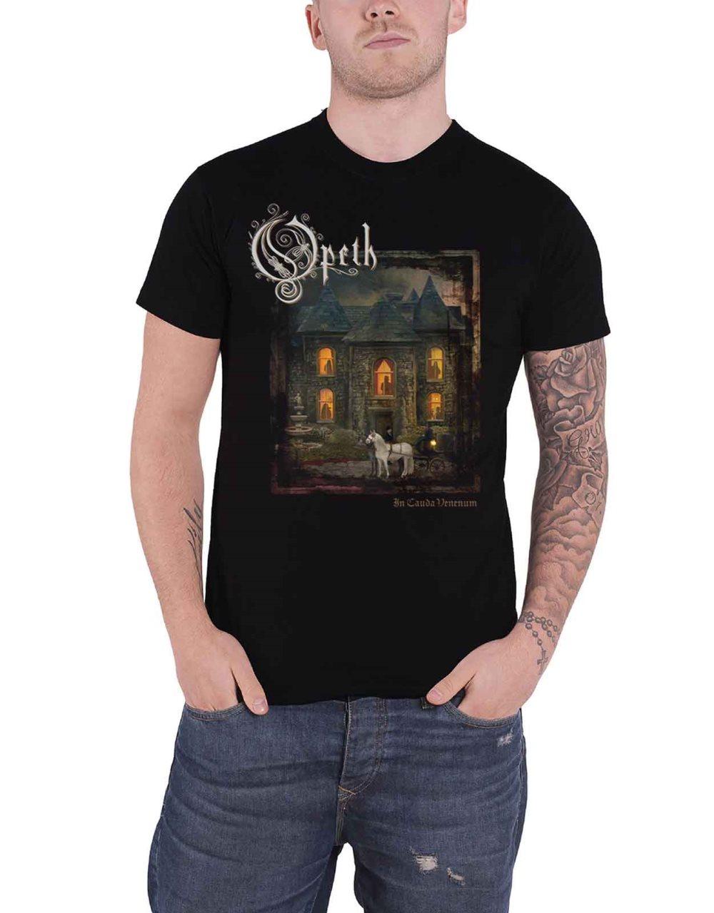 Opeth T Shirt In Cauda Venenum Album cover Band Logo Official Mens Black