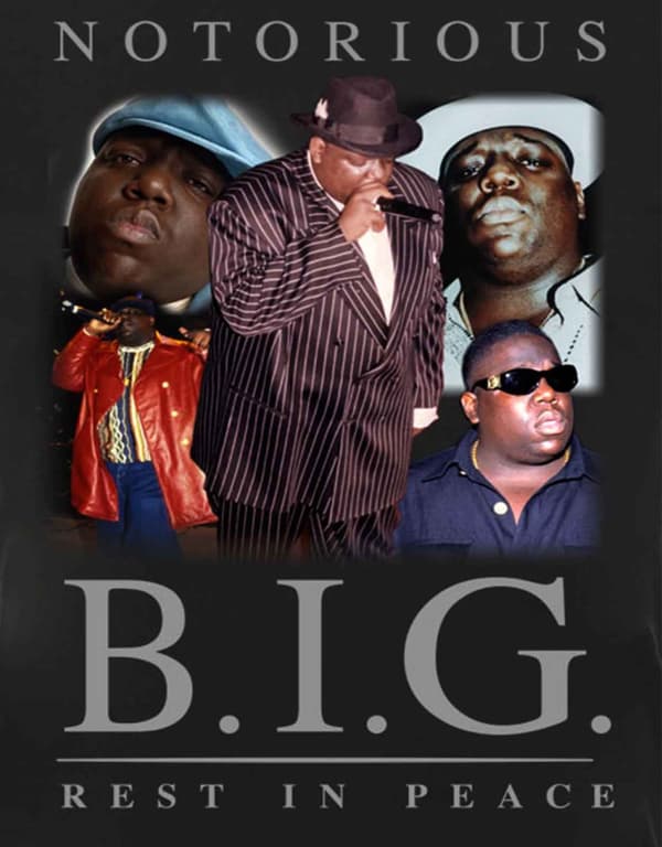 Biggie Smalls T Shirt Notorious BIG Collage Logo Official Mens Black