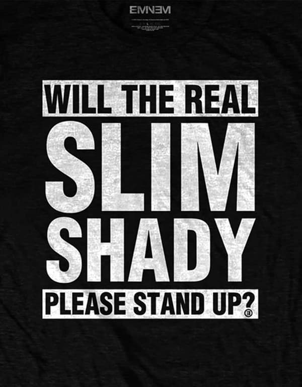 Eminem T Shirt The Real Slim Shady please stand Up Official Mens Black XL