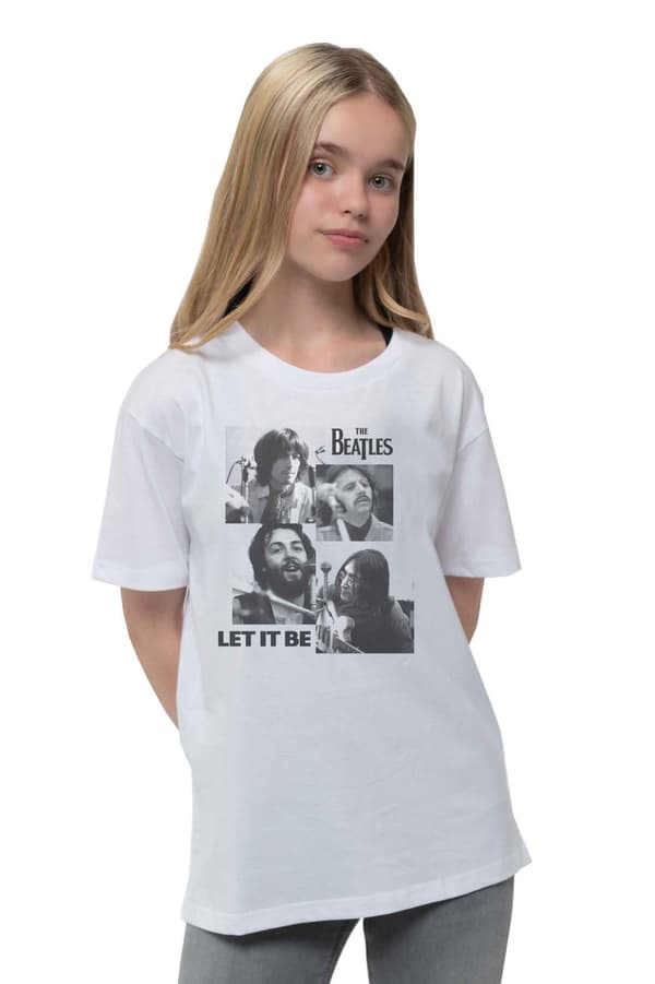 The Beatles Kids T Shirt Let it Be Band Logo Official White Ages 1-12yrs White 1 - 2 Years