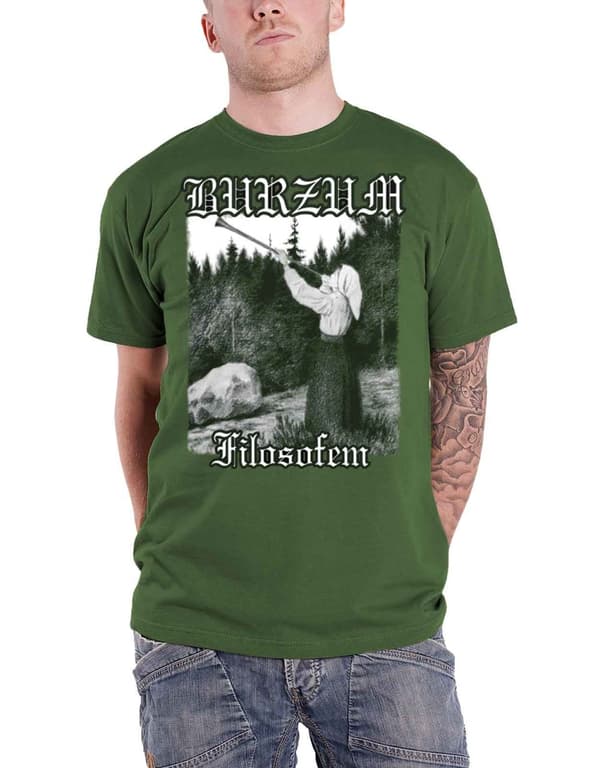 Burzum T Shirt Filosofem Band Logo Official Mens Green