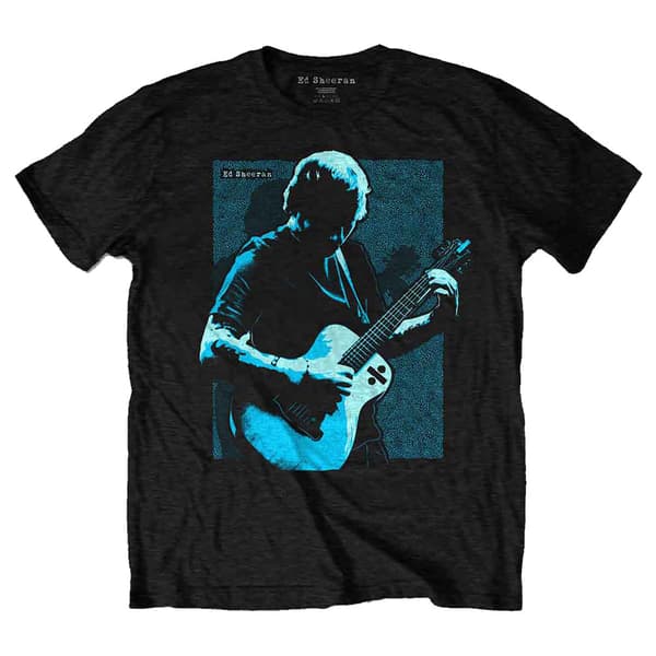Ed Sheeran T Shirt Guitar Chords Logo Official Mens Black Black XXL