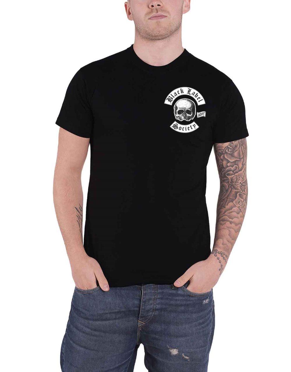 Black Label Society T Shirt Skull pocket SDMF Band Logo Official Mens