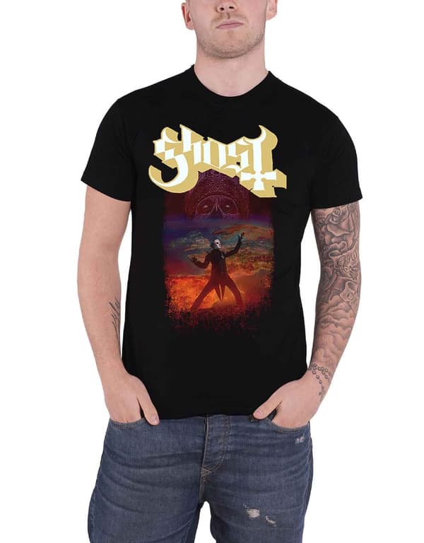Ghost T Shirt EU Admat Band Logo Official Mens Black
