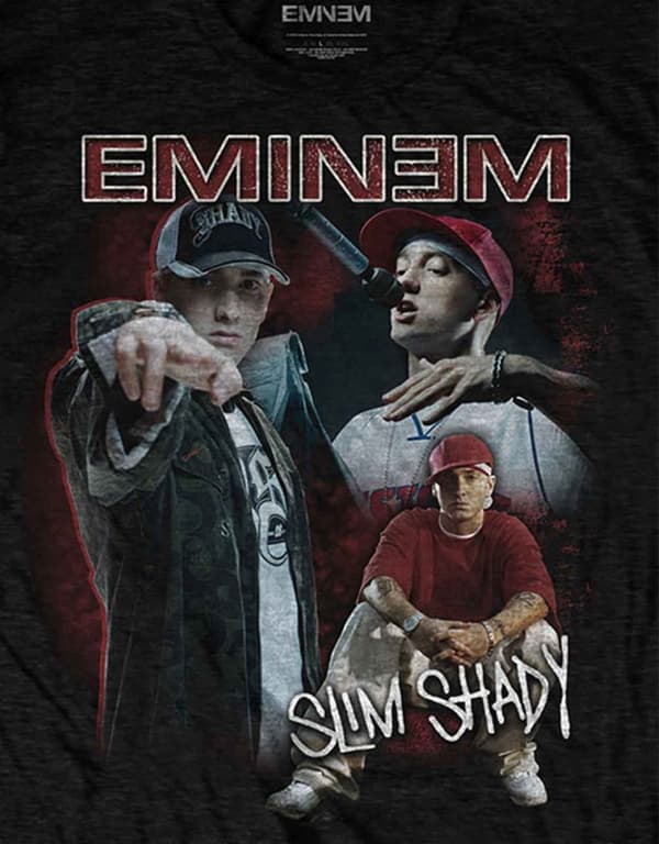 Eminem T Shirt Shady Homage Slim Shady Logo Official Mens Black