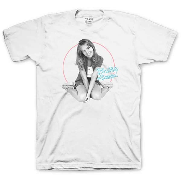 Britney Spears T Shirt Circle Logo Baby one more time Official Mens White White L