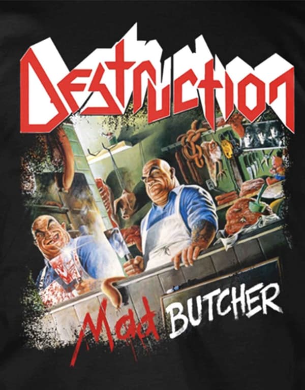 Destruction T Shirt Mad Butcher Band Logo Official Mens Black