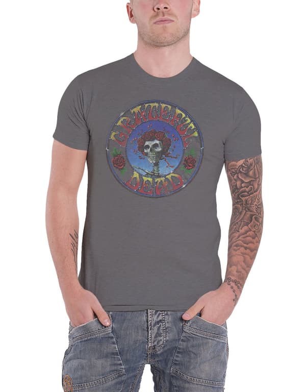Grateful Dead T Shirt Bertha Circle Vintage Wash Official Mens Charcoal Grey Charcoal M