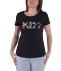 Miniatyrbild 4 av 4: KISS T Shirt Classic diamante Logo Official Womens Skinny Fit Black
