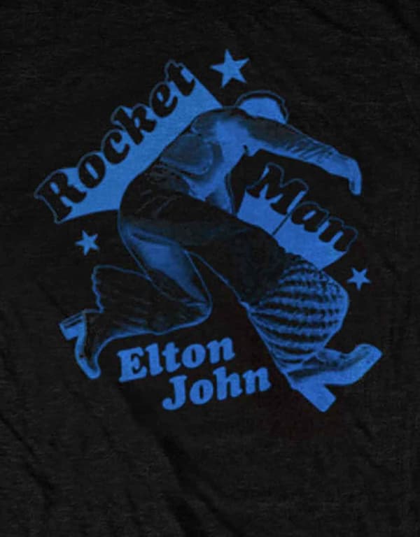 Elton John T Shirt Rocketman Jump Logo Official Mens Black
