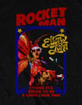 Miniatyrbild 3 av 4: Elton John T Shirt Rocketman Feather Suit Logo Official Mens Black