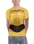 Miniatyrbild 1 av 2: Star Wars T Shirt C-3PO Droid Chest costume Official Mens Yellow