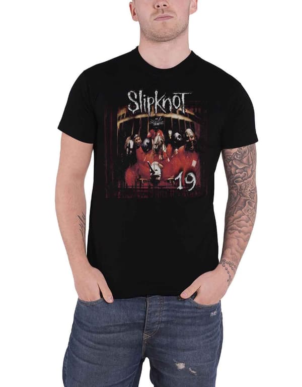 Slipknot T Shirt Debut Album 19 Years Band Logo Official Mens Black