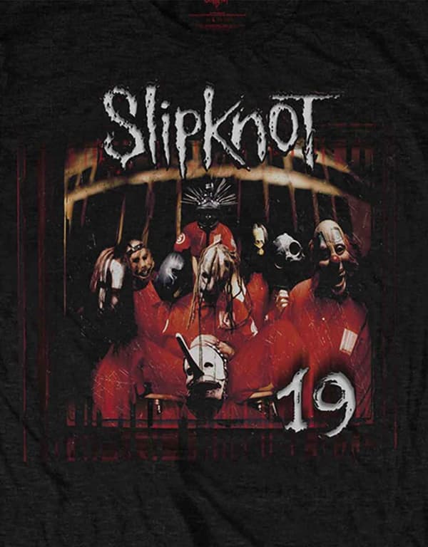 Slipknot T Shirt Debut Album 19 Years Band Logo Official Mens Black