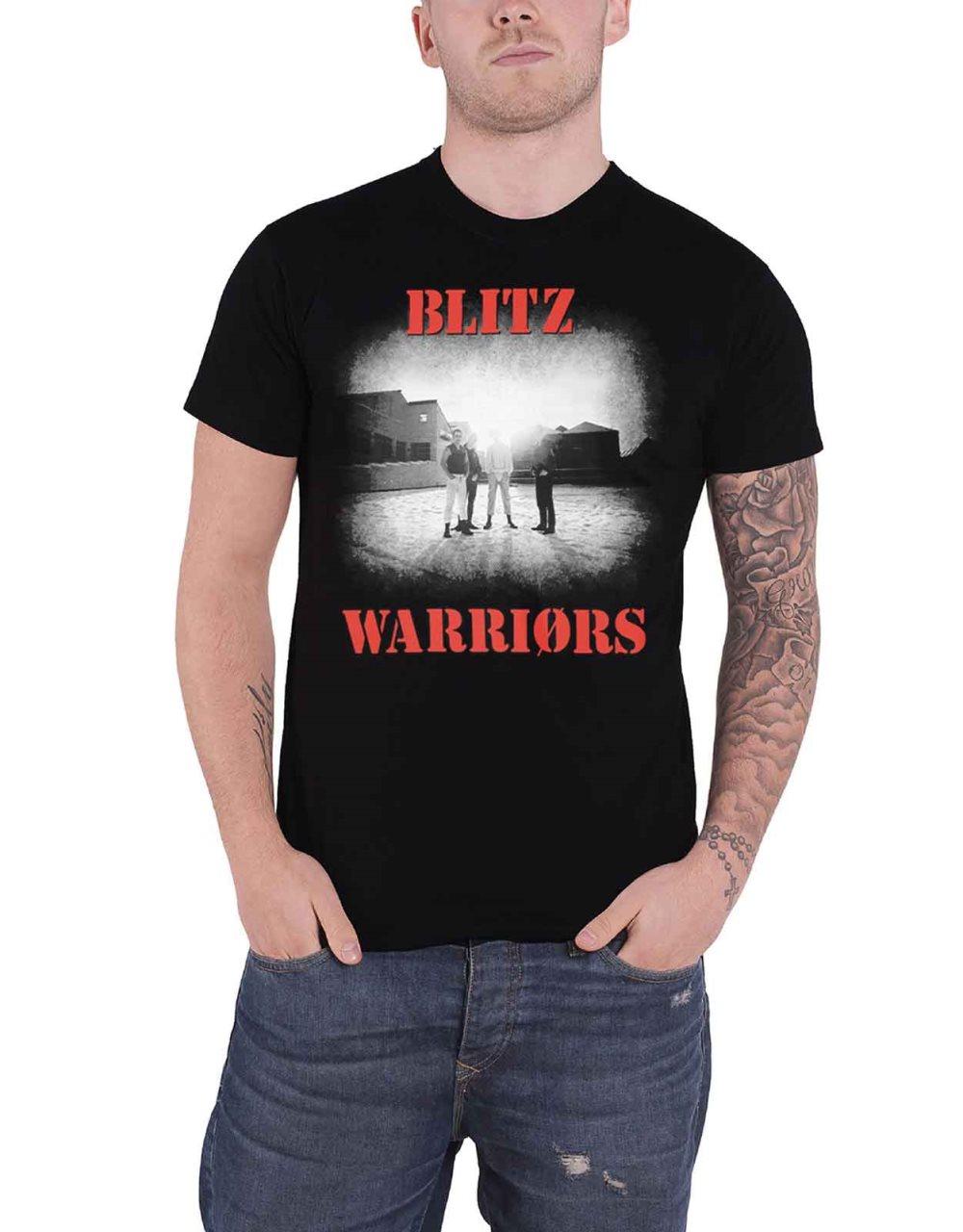 Blitz T Shirt Warriors Band Logo Official Mens Black