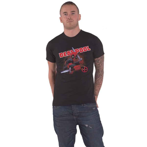 Deadpool T Shirt Cover Official Marvel Mens Black