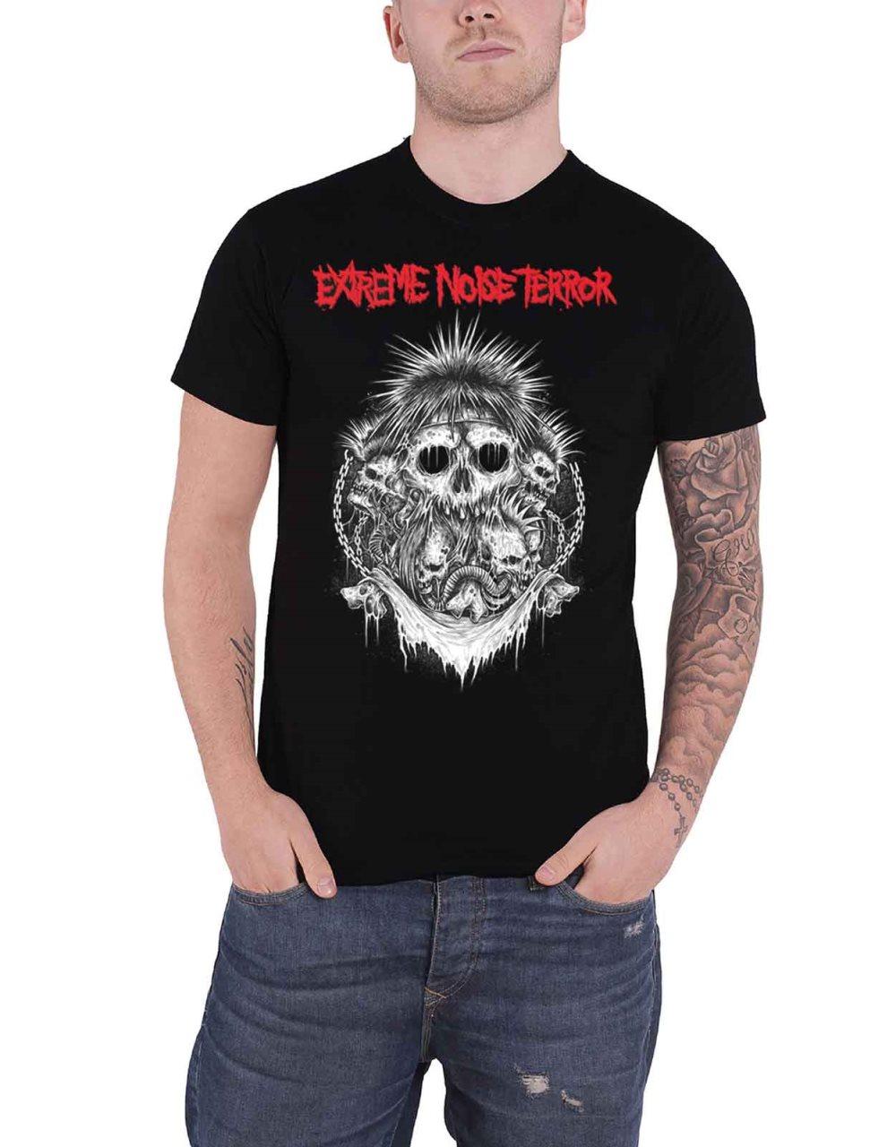 Extreme Noise Terror T Shirt Grinders Inc Band Logo Official Mens Black