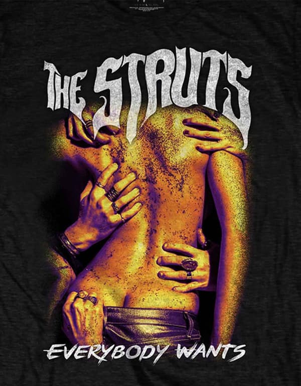 The Struts T Shirt Everybody Wants Distressed Band Logo Official Mens Black