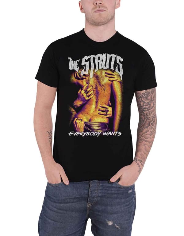 The Struts T Shirt Everybody Wants Distressed Band Logo Official Mens Black