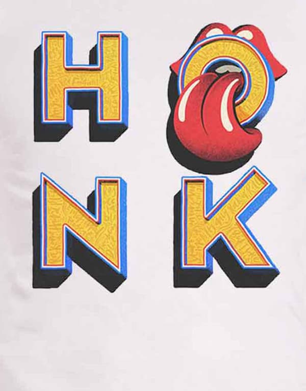 The Rolling Stones T Shirt Honk Album Letters Band Logo Official Mens White XL