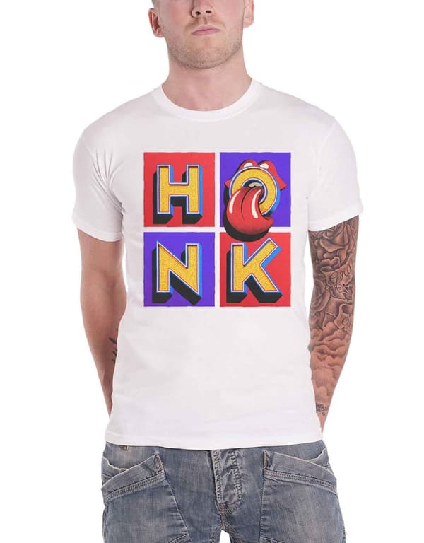 The Rolling Stones T Shirt Honk Album Band Logo Official Mens White XXL