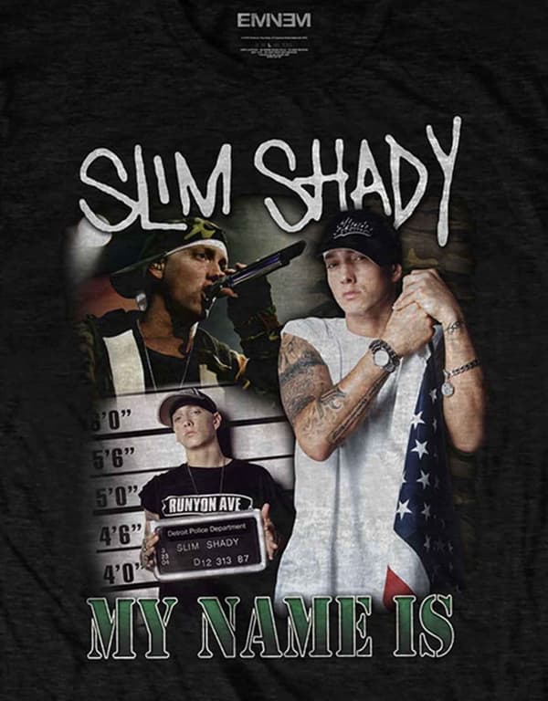 Eminem T Shirt My Name is Homage Slim Shady Logo Official Mens Black