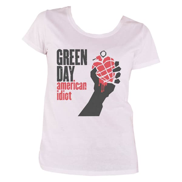 Green Day T Shirt American Idiot Band Logo Official Womens Skinny Fit