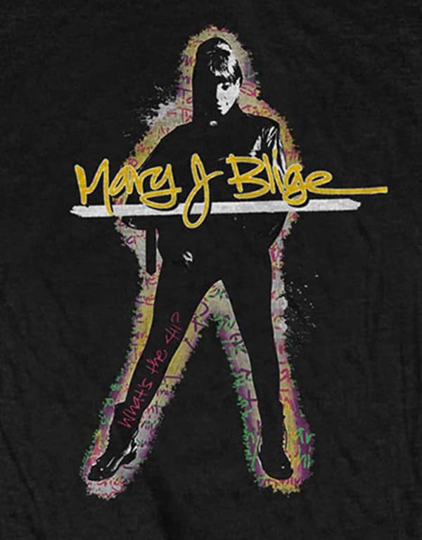 Mary J Blige T Shirt Glow Logo Official Womens Skinny Fit Black