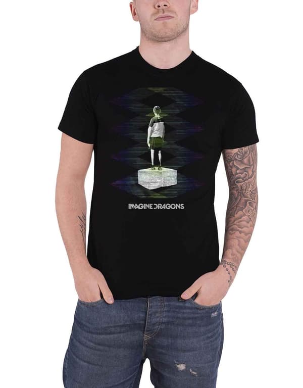 Imagine Dragons T Shirt Zig Zag Band Logo Official Mens Black