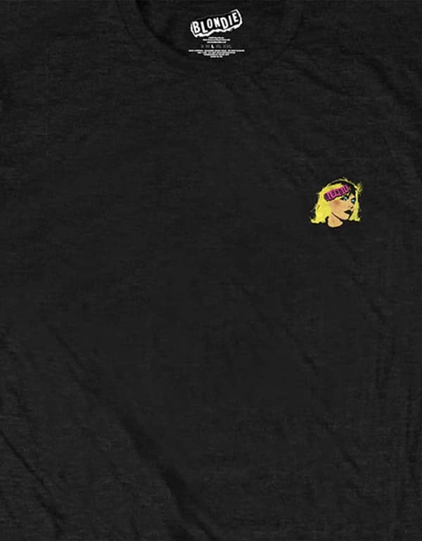 Blondie T Shirt Punk Back Print Band Logo Debbie Harry Official Mens Black