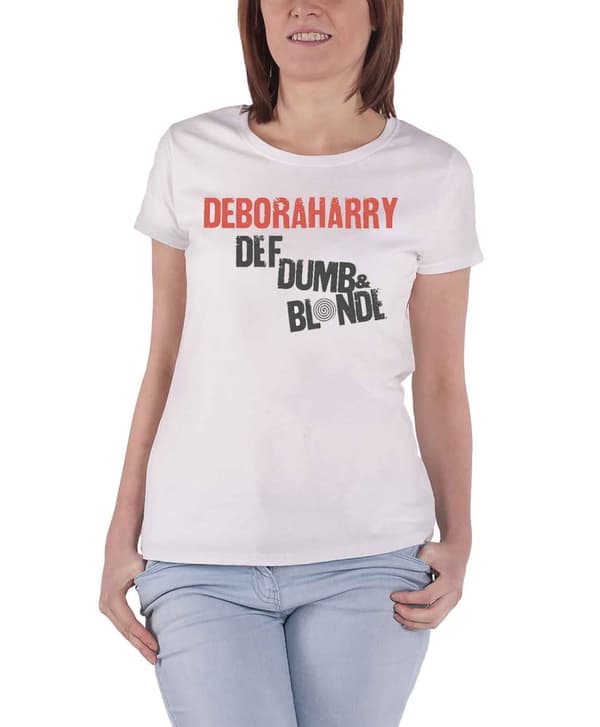 Debbie Harry T Shirt Def Dumb & Blonde Official Womens Skinny Fit White White S