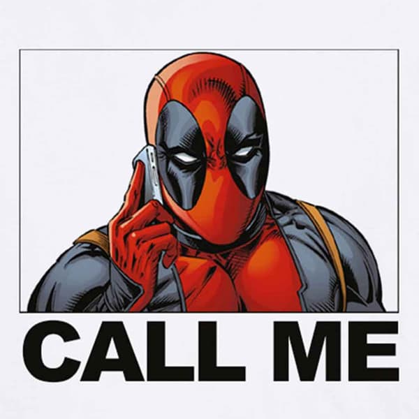 Deadpool T Shirt Call Me Official Marvel White
