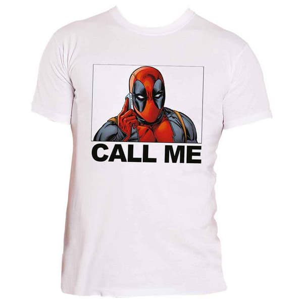 Deadpool T Shirt Call Me Official Marvel White