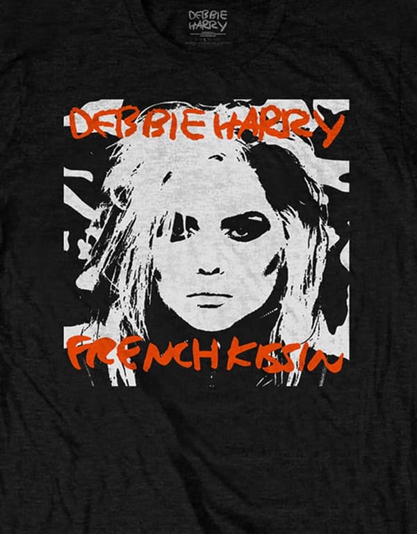 Debbie Harry T Shirt French Kissin Blondie Band Logo Official Mens Black