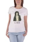 Miniatyrbild 1 av 3: Cher T Shirt Leather Jacket Logo Official Womens Skinny Fit White