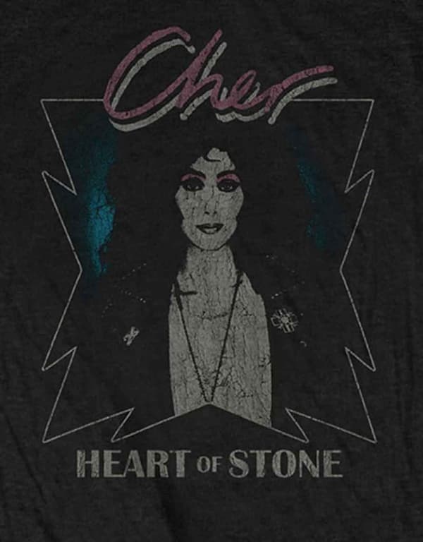 Cher T Shirt Heart of Stone Logo Official Womens Skinny Fit Black