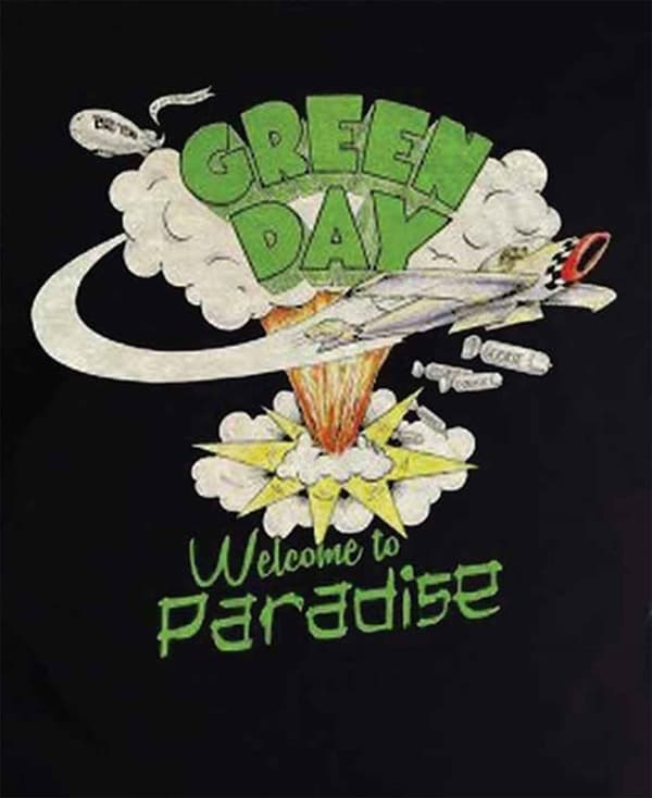 Green Day T Shirt Welcome to Paradise Album Band Logo Official Unisex Black