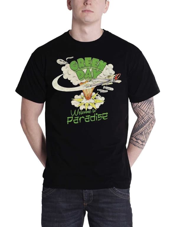 Green Day T Shirt Welcome to Paradise Album Band Logo Official Unisex Black