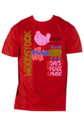 Miniatyrbild 4 av 4: Woodstock Mens T Shirt Red Classic Vintage Distressed Poster Official