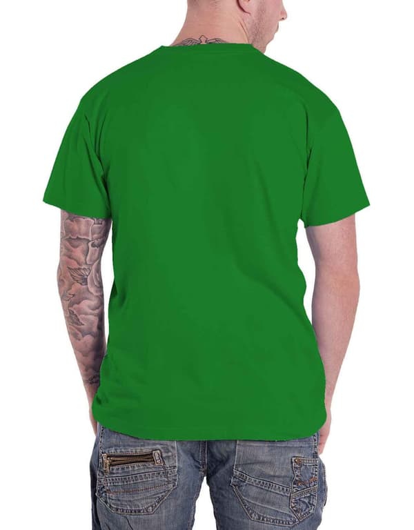 Genesis T Shirt Mad Hatter Character band Logo Official Mens Green