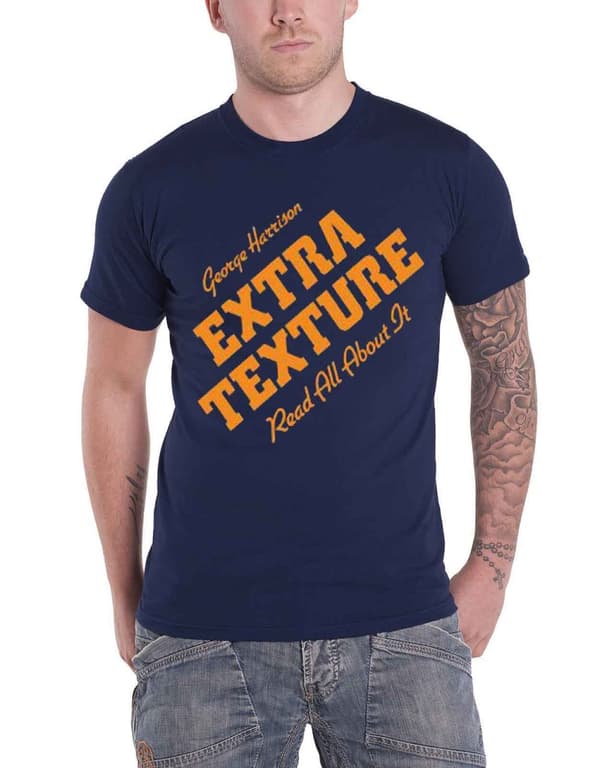 George Harrison T Shirt Blue Extra Texture Read All About It Official Mens