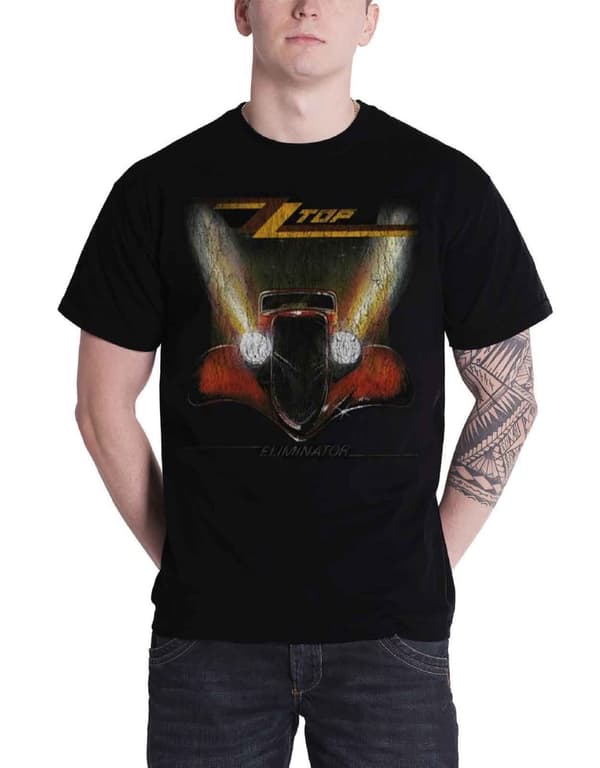 ZZ Top Mens T Shirt Black Eliminator Vintage Distressed band Official Black L