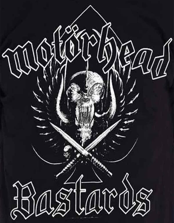 Motorhead T Shirt Bastards Distressed Crest band Logo Official Mens Black
