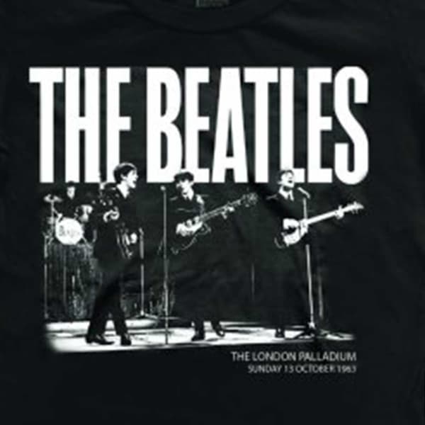 The Beatles Palladium 1963 Official Womens Black Skinny Fit T Shirt