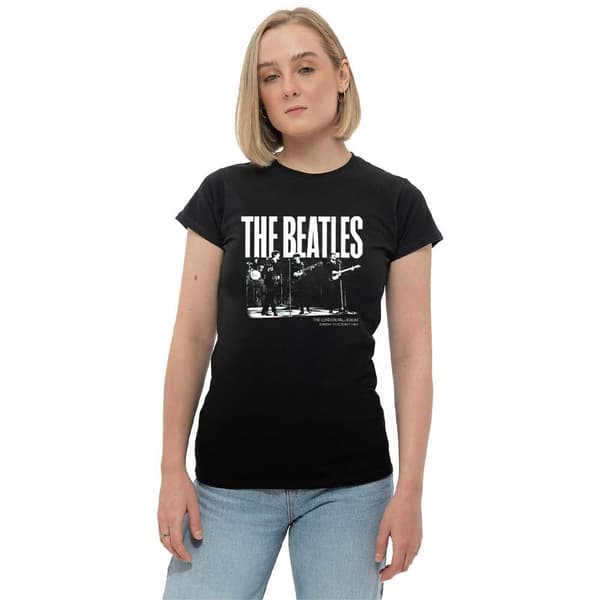 The Beatles Palladium 1963 Official Womens Black Skinny Fit T Shirt