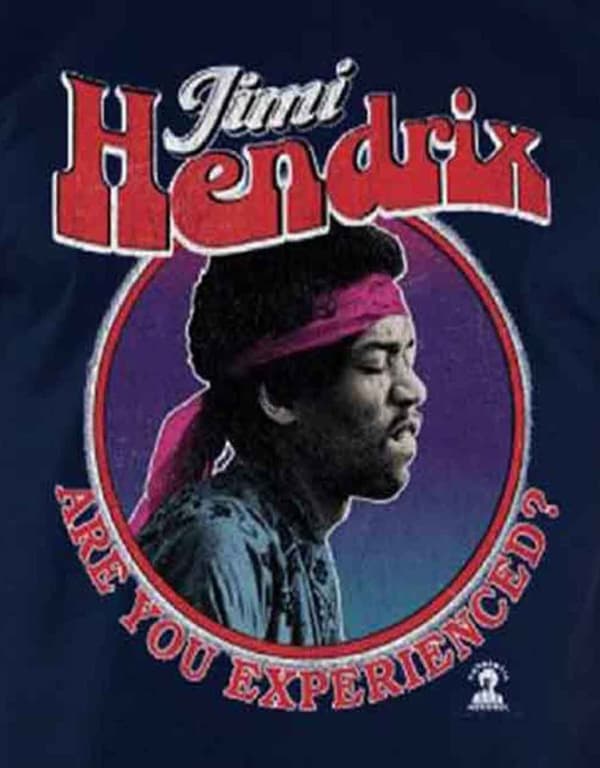Jimi Hendrix T Shirt Are You Experienced Logo Official Mens Navy Blue