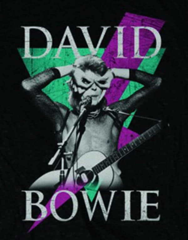 David Bowie T Shirt  Aladdin Sane Thunder Official Mens Black