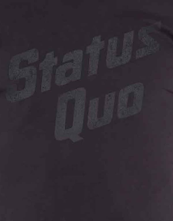 Status Quo Black Vintage band Logo Official Mens T Shirt