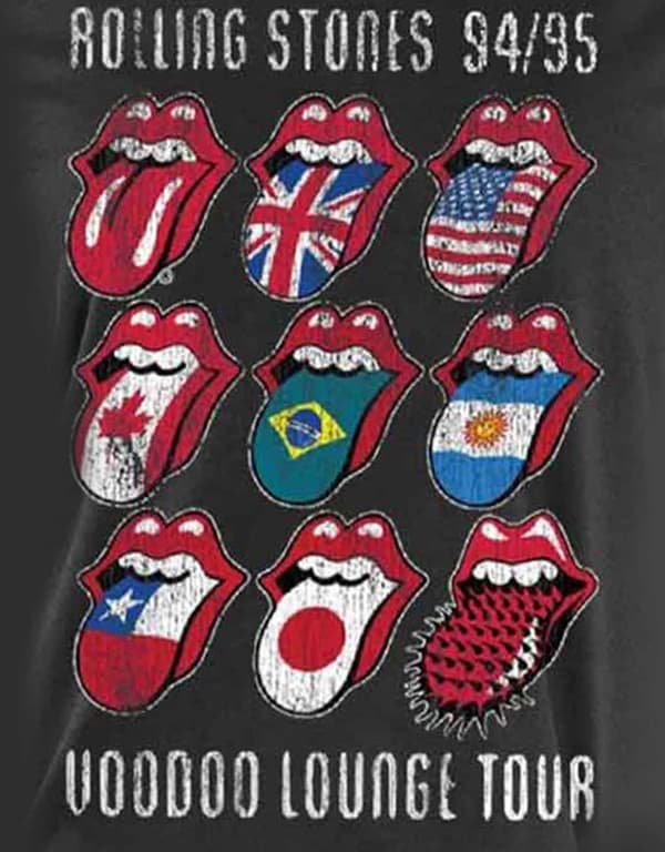 Official Rolling Stones T Shirt Voodoo Lounge Tongue Logo Womens Grey Skinny Fit 14