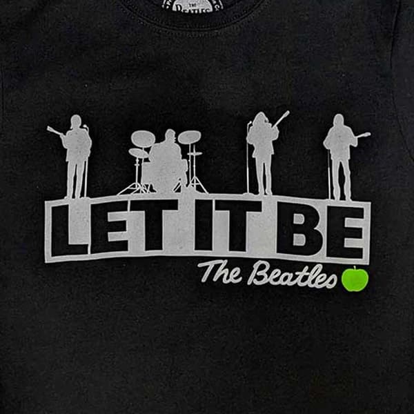 The Beatles T Shirt let it be Rooftop Official Womens Black Skinny Fit